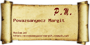 Povazsanyecz Margit névjegykártya
